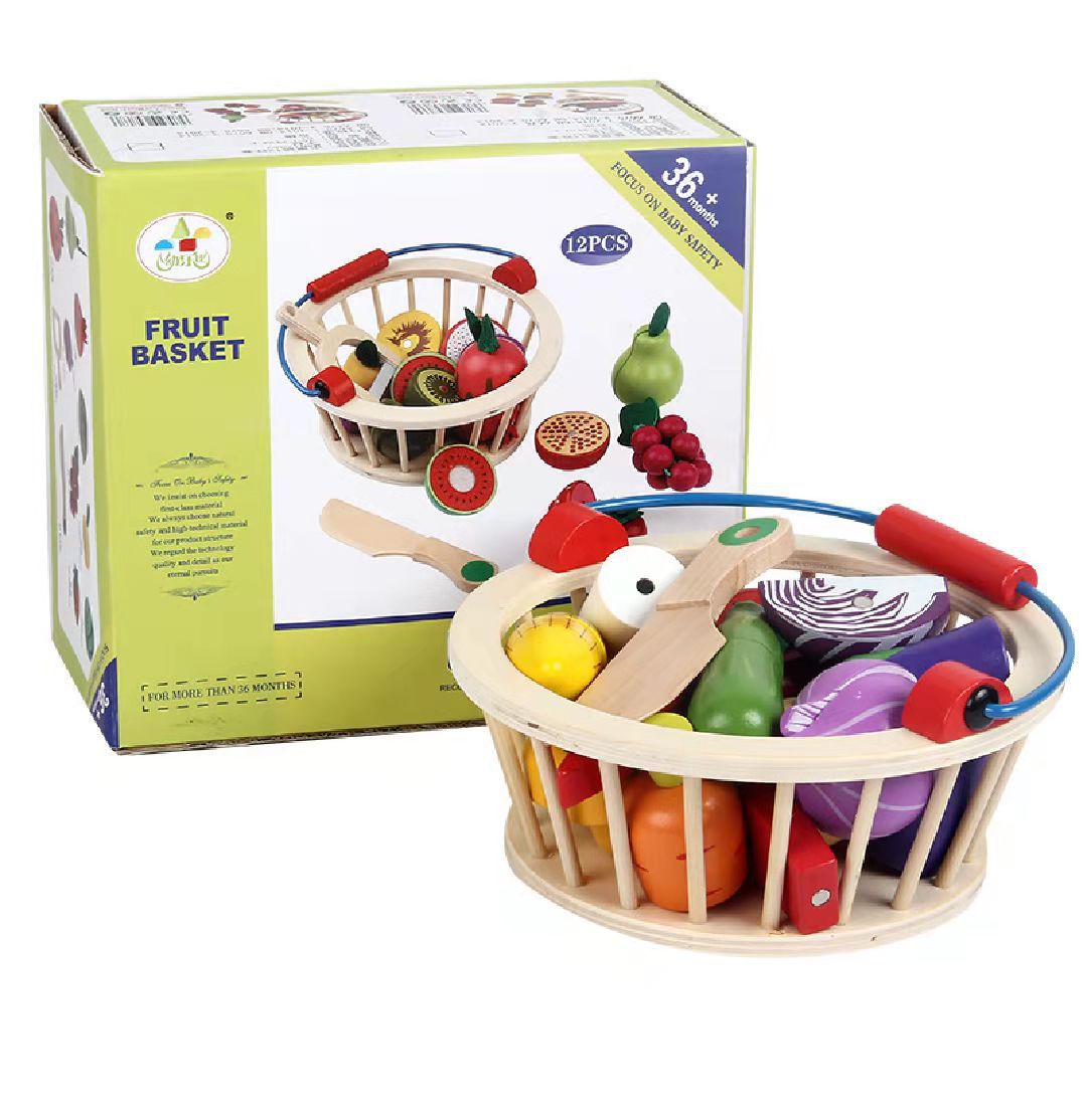 Children Wooden Magnetic Simulation Fruit And Vegetables Cut To See The Baby Cut To Play Home Kitchen Toys eprolo