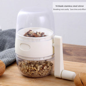Nut Grinder Peanut Crusher Garlic Press Multifunctional Hand Shake Dry Fruits Gadget Manual Food Processor Kitchen Accessories sariiholidaycouture