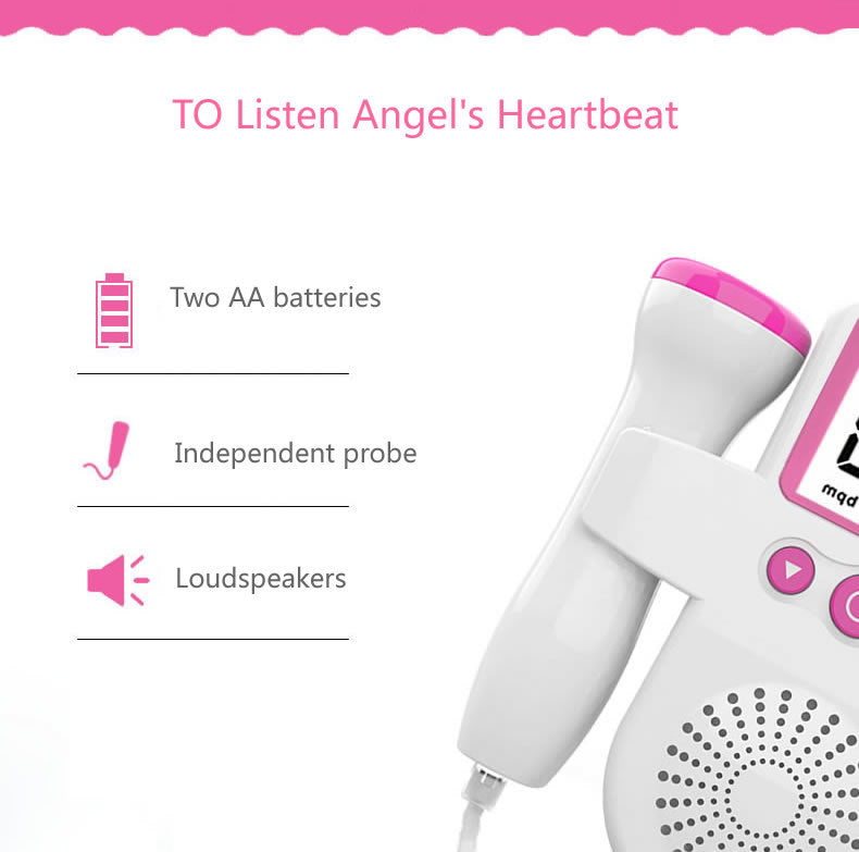Fetal Heart Monitor Handheld Home Fetal Sound Monitor for Detecting Baby Fetal Movement and Heart Rate Auscultatory Device eprolo