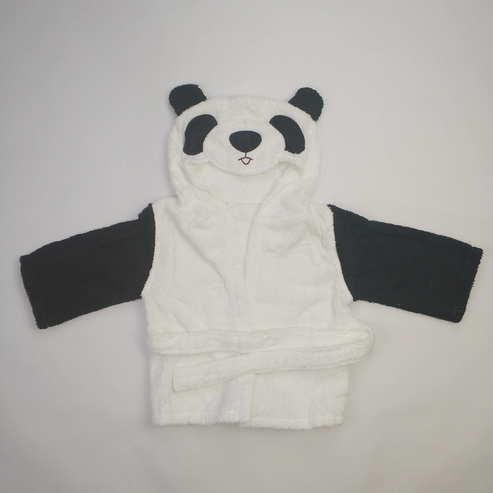 Children's Cardigan Hooded Animal Bathrobe Baby Home Clothes Cotton Towel Material Baby Absorbent Bath Towel eprolo