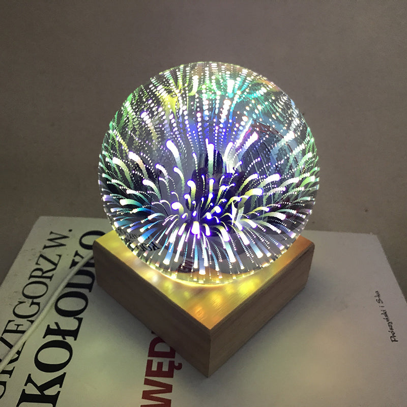 USB power supply 3D colorful crystal night light creative baby bedroom home decoration glass LED bedroom bedside table lamp eprolo