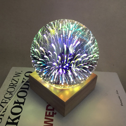 USB power supply 3D colorful crystal night light creative baby bedroom home decoration glass LED bedroom bedside table lamp eprolo