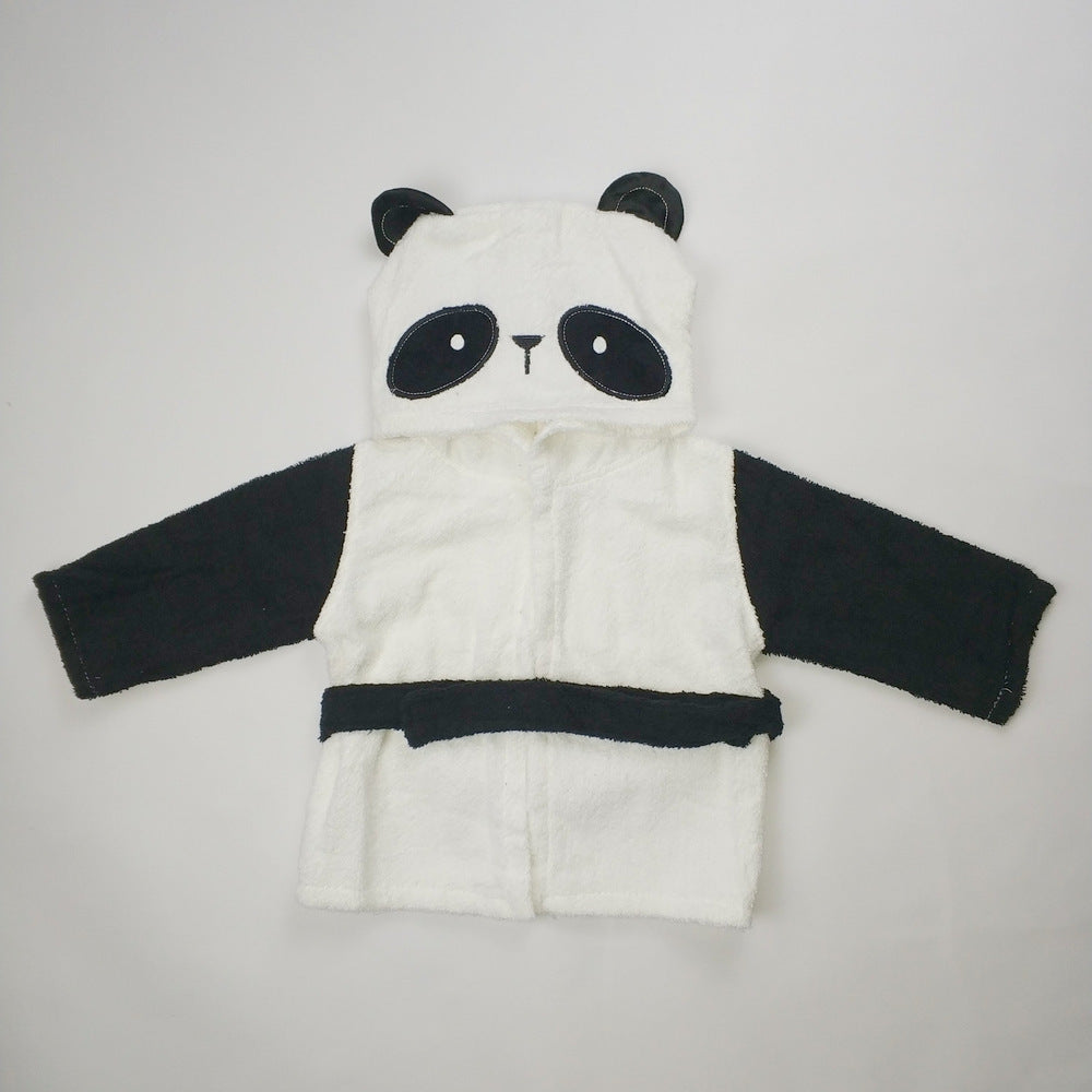 Children's Cardigan Hooded Animal Bathrobe Baby Home Clothes Cotton Towel Material Baby Absorbent Bath Towel eprolo