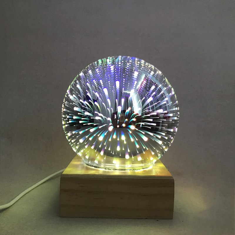 USB power supply 3D colorful crystal night light creative baby bedroom home decoration glass LED bedroom bedside table lamp eprolo