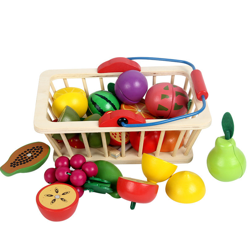Children Wooden Magnetic Simulation Fruit And Vegetables Cut To See The Baby Cut To Play Home Kitchen Toys eprolo