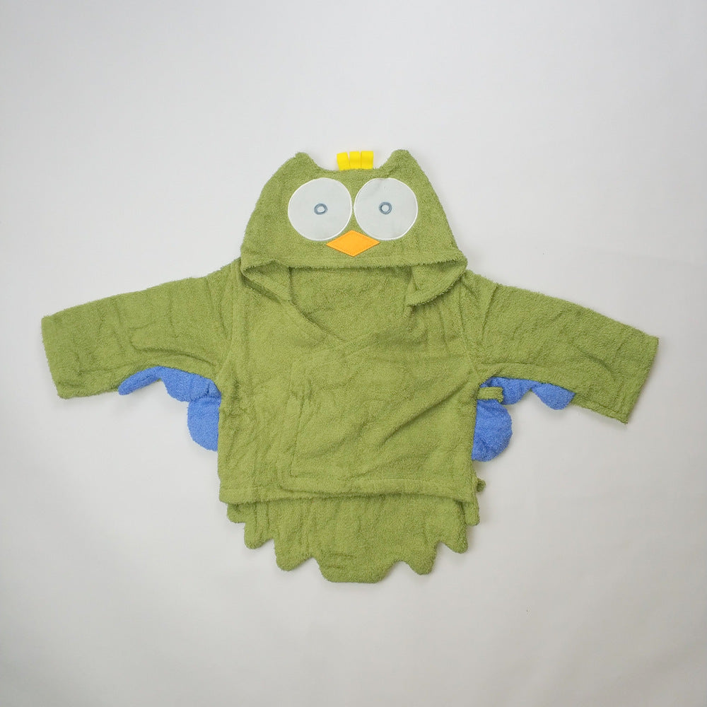 Children's Cardigan Hooded Animal Bathrobe Baby Home Clothes Cotton Towel Material Baby Absorbent Bath Towel eprolo