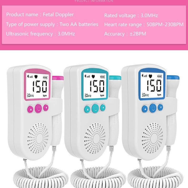 Fetal Heart Monitor Handheld Home Fetal Sound Monitor for Detecting Baby Fetal Movement and Heart Rate Auscultatory Device eprolo