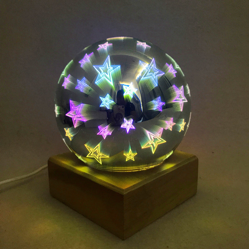 USB power supply 3D colorful crystal night light creative baby bedroom home decoration glass LED bedroom bedside table lamp eprolo