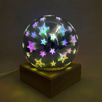 USB power supply 3D colorful crystal night light creative baby bedroom home decoration glass LED bedroom bedside table lamp eprolo