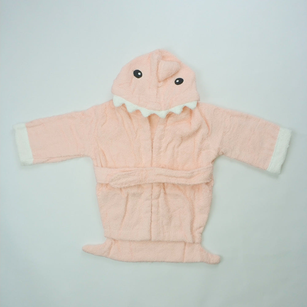 Children's Cardigan Hooded Animal Bathrobe Baby Home Clothes Cotton Towel Material Baby Absorbent Bath Towel eprolo