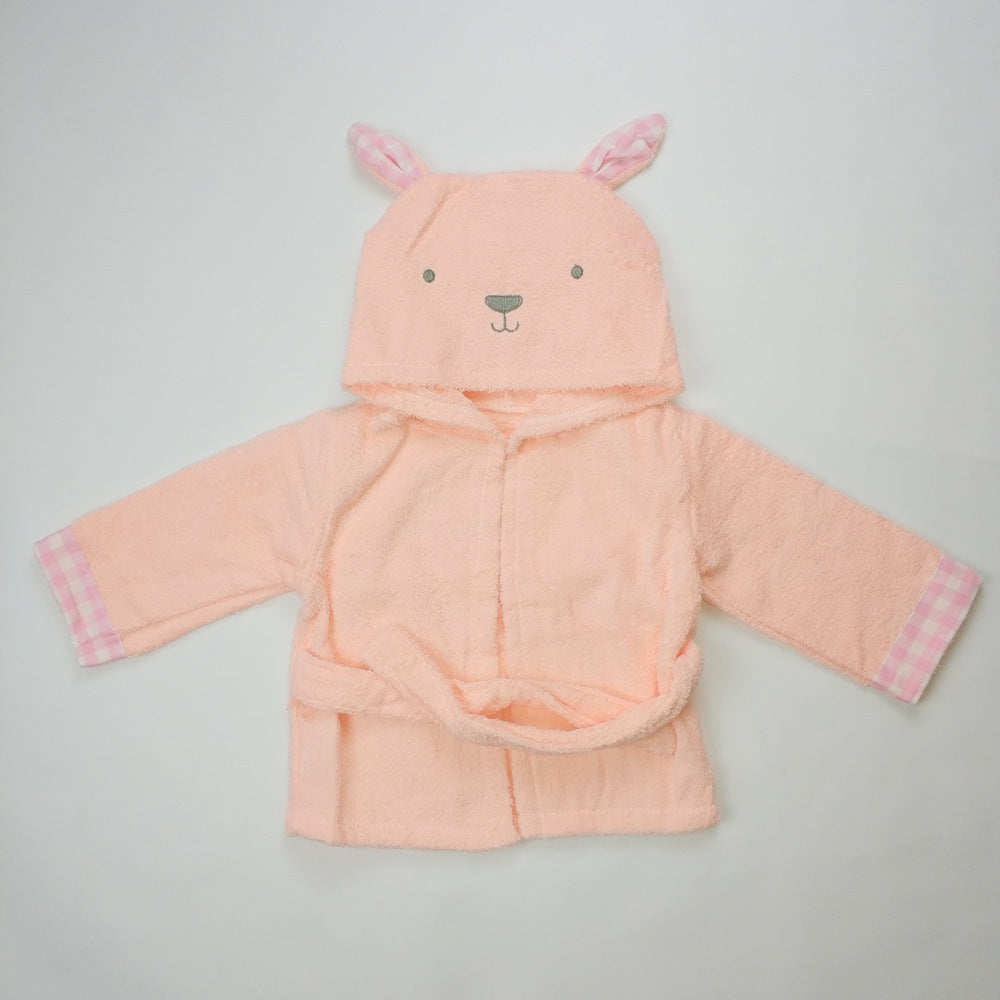 Children's Cardigan Hooded Animal Bathrobe Baby Home Clothes Cotton Towel Material Baby Absorbent Bath Towel eprolo