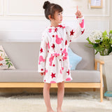 New Children's Clothing Home Clothes Male And Female Baby Bathrobe Cartoon Flannel Hooded Children's Nightgown eprolo