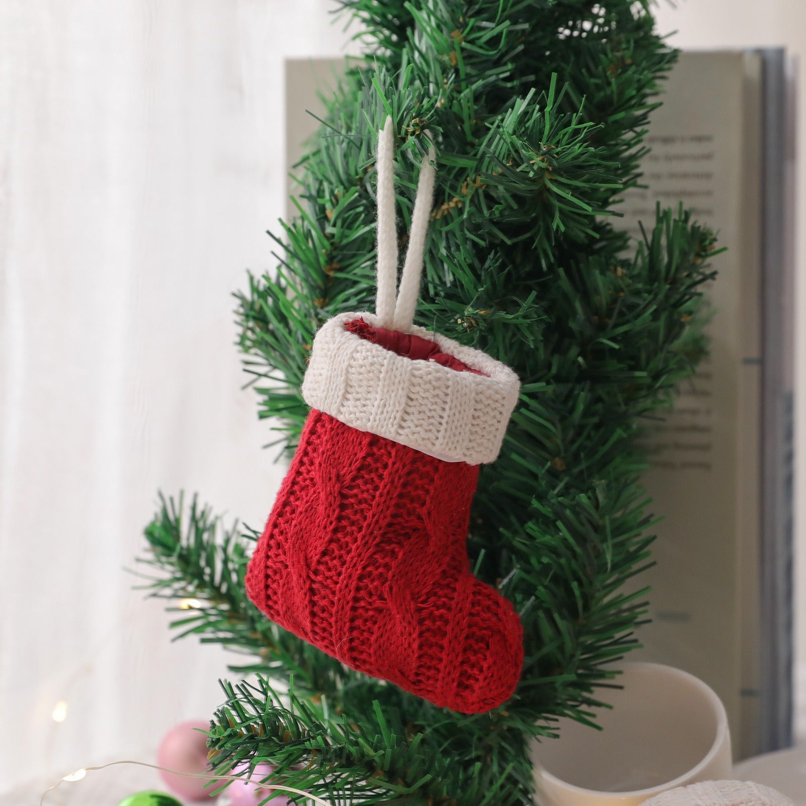 Christmas Decoration Mini Knitted Socks Christmas Tableware Set Knife and Fork Set Socks Home Decoration Products eprolo
