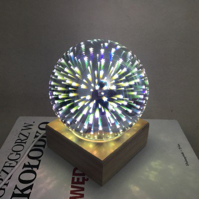 USB power supply 3D colorful crystal night light creative baby bedroom home decoration glass LED bedroom bedside table lamp eprolo