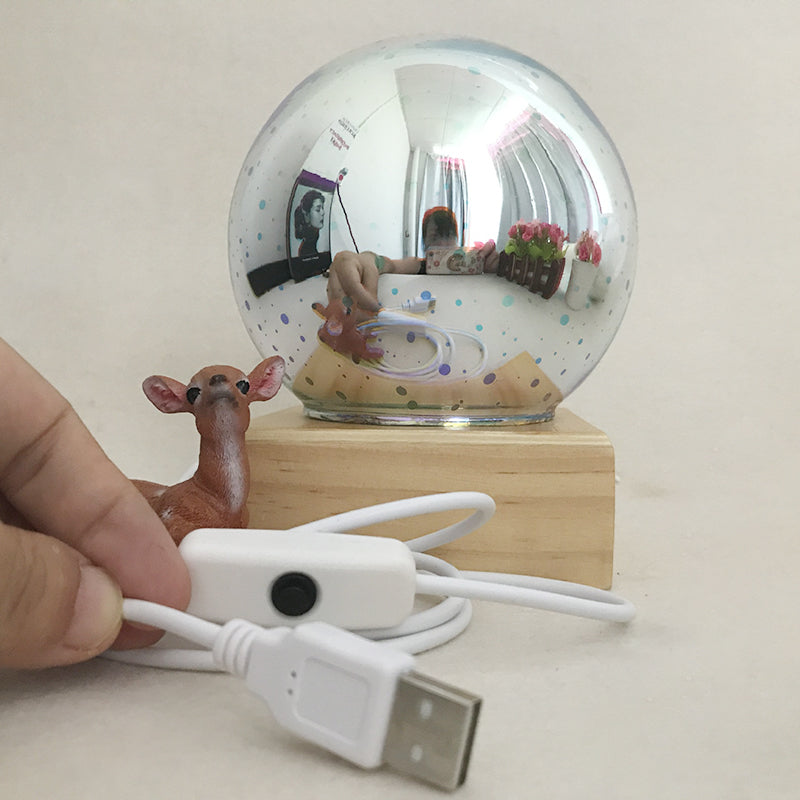 USB power supply 3D colorful crystal night light creative baby bedroom home decoration glass LED bedroom bedside table lamp eprolo