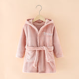 New Children's Clothing Home Clothes Male And Female Baby Bathrobe Cartoon Flannel Hooded Children's Nightgown eprolo