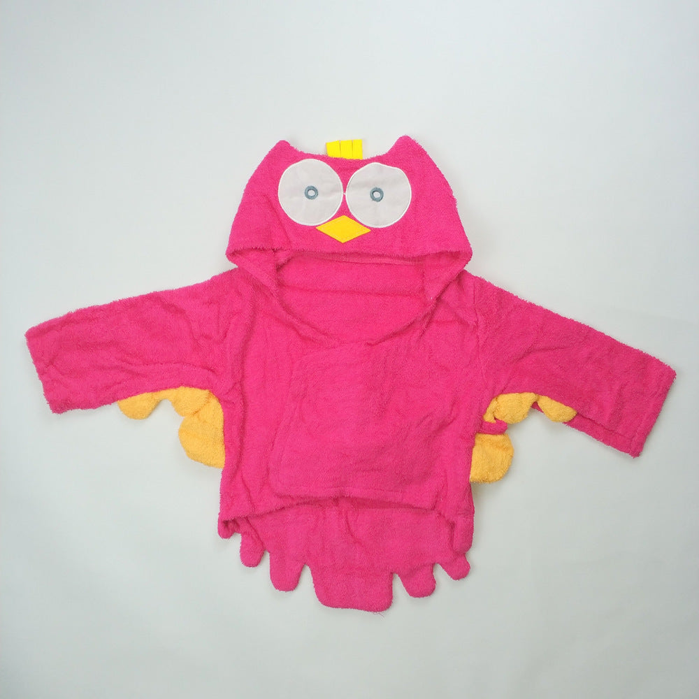 Children's Cardigan Hooded Animal Bathrobe Baby Home Clothes Cotton Towel Material Baby Absorbent Bath Towel eprolo