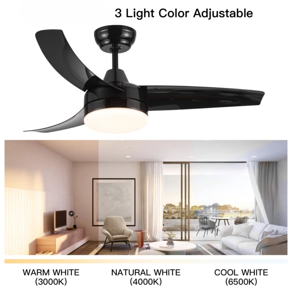 Ceiling Fan, Integrated LED Light, Matte Black, Cooling Appliances, Home Appliances, Electric Fan sariiholidaycouture