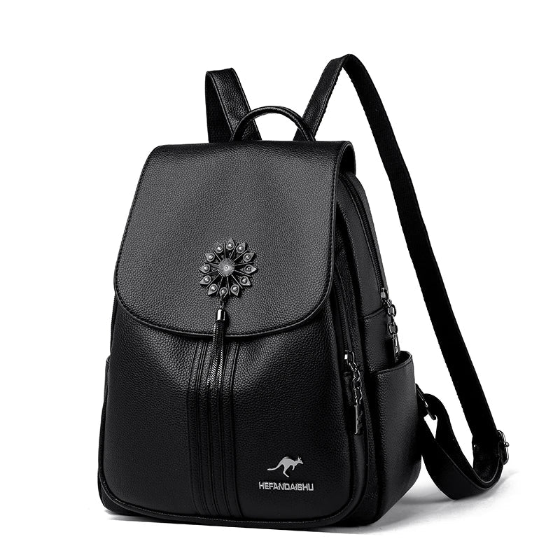 Fashion Tassel Back Pack Women High Quality Designer Backpack Brand Ladies Rucksack Travel Bagpack Large Capacity School Bags sariiholidaycouture