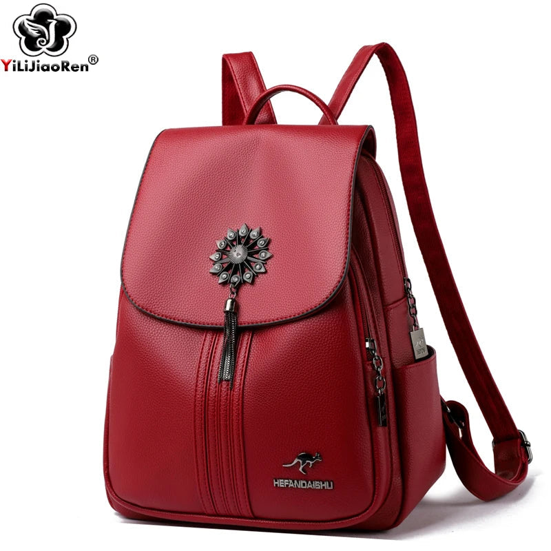 Fashion Tassel Back Pack Women High Quality Designer Backpack Brand Ladies Rucksack Travel Bagpack Large Capacity School Bags sariiholidaycouture