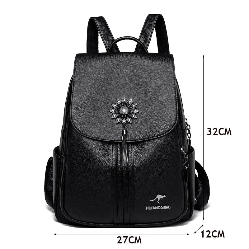 Fashion Tassel Back Pack Women High Quality Designer Backpack Brand Ladies Rucksack Travel Bagpack Large Capacity School Bags sariiholidaycouture