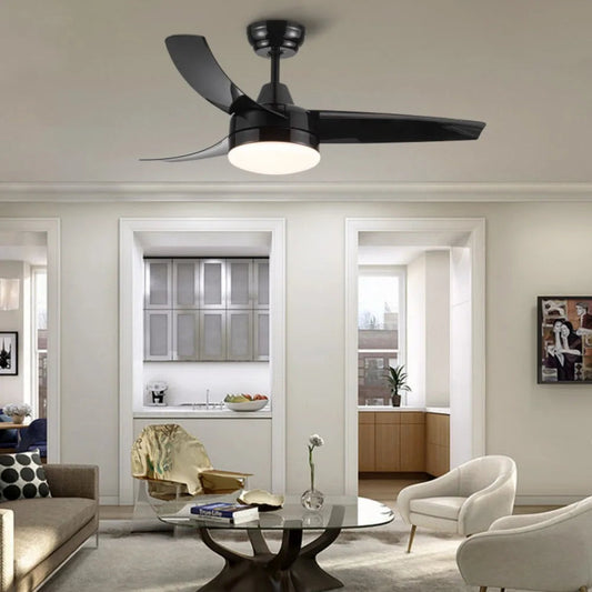 Ceiling Fan, Integrated LED Light, Matte Black, Cooling Appliances, Home Appliances, Electric Fan sariiholidaycouture