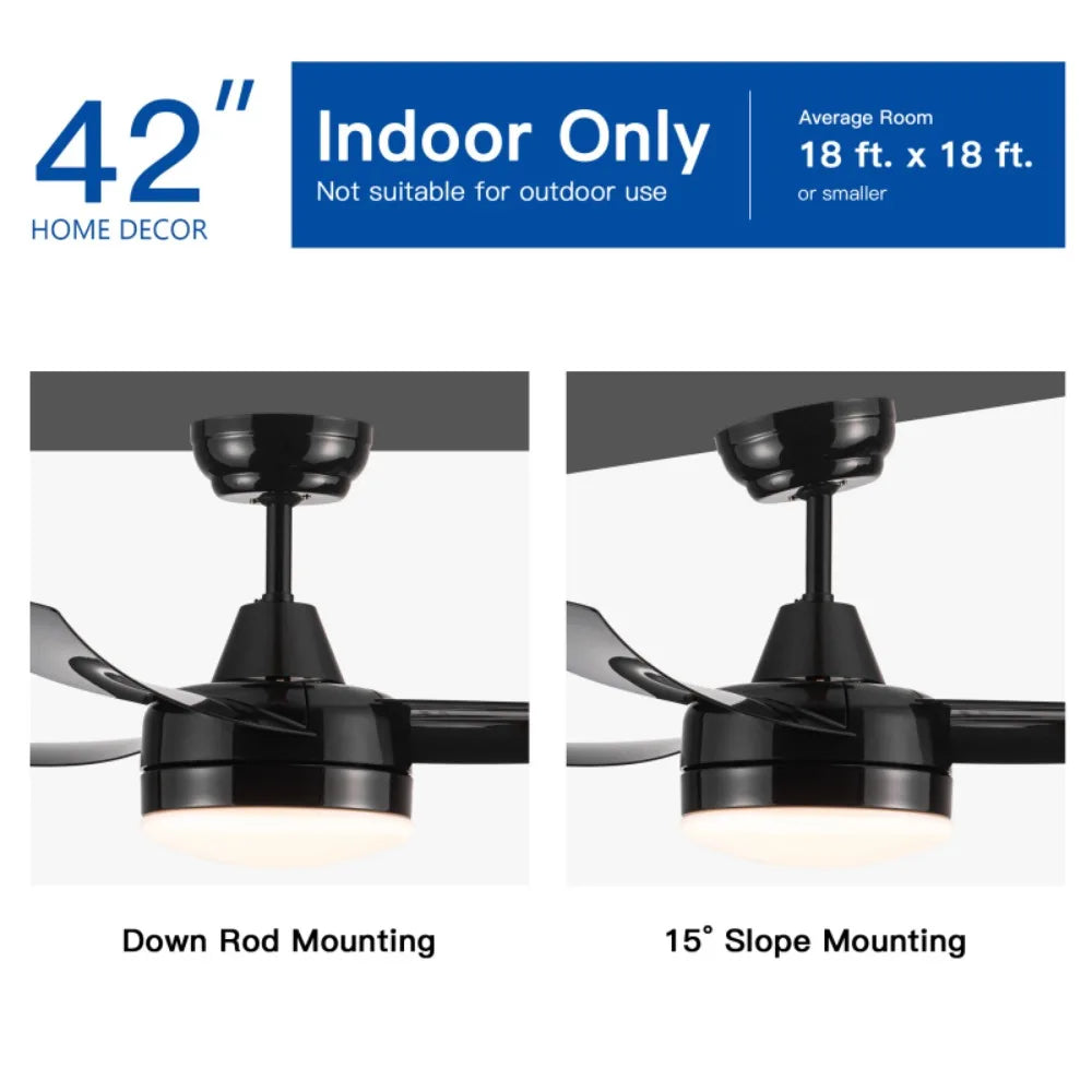 Ceiling Fan, Integrated LED Light, Matte Black, Cooling Appliances, Home Appliances, Electric Fan sariiholidaycouture