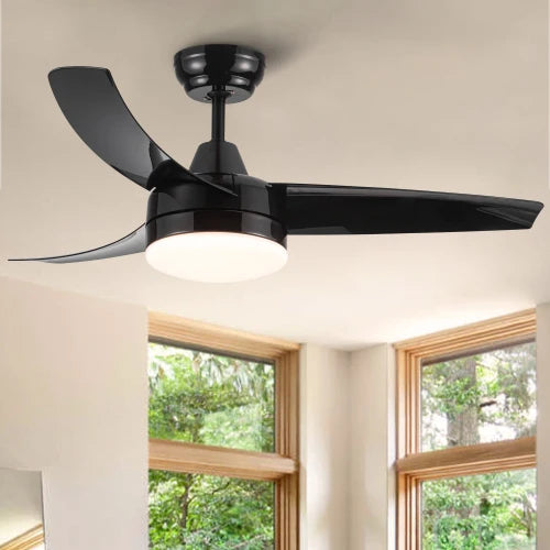 Ceiling Fan, Integrated LED Light, Matte Black, Cooling Appliances, Home Appliances, Electric Fan sariiholidaycouture